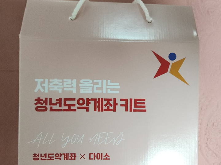 원스톱 금융 컨설팅 이후 받은 청년도약계좌 X 다이소 키트 (출처=김윤희)