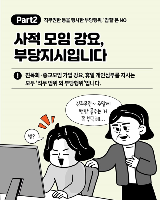 관행적 부패·갑질행위 행동강령 위반사례