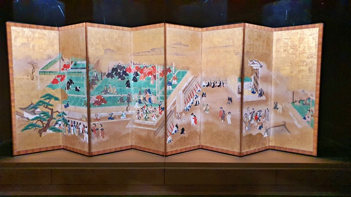 에도성에서의 통신사 행렬과 국서를 전달하는 의식을 그린 그림. 유네스코 세계기록유산, 교토시 지정문화재