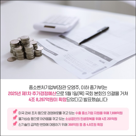 2025년 제1차 추가경정예산 4.8조 원 확정