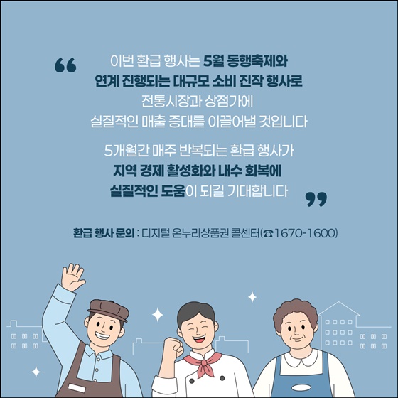 5월부터 매주 환급! 디지털 온누리상품권 환급 행사