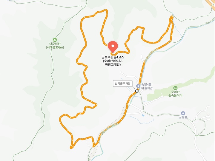 수리산을 둘러싼 임도길은 산불 저지선에 도움이 될 수 있다 (출처:군포문화관광)