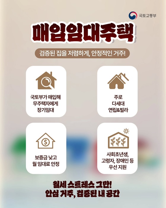 매입임대·든든전세·미리내집·GH매입임대, 나한테 맞는 주택 지원?