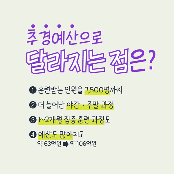 [2025 추경예산] 신중년 특화과정 43억 원 더 지원