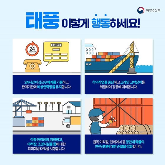 태풍 대비 항만·건설현장 행동요령