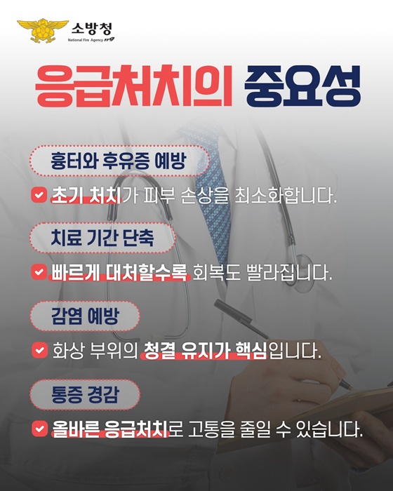 화상 응급처치, 병원 방문 전 대처법