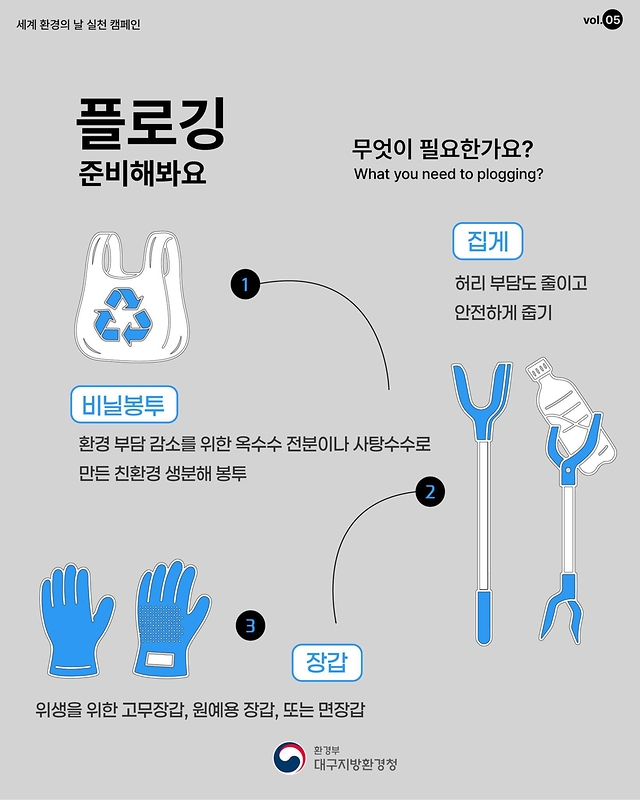 플라스틱 오염 종식을 위해 플로깅 해보깅