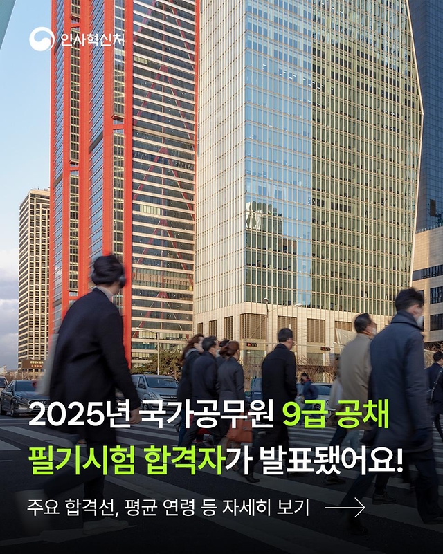 2025년 국가공무원 9급 공채 필기시험 합격자 발표