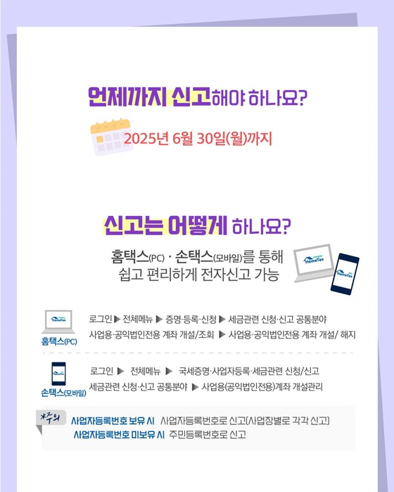 2025년 사업용계좌 신고 안내
