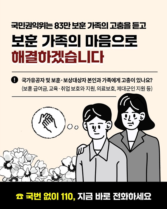 보훈·국방·군사분야 집중 민원 신청 기간 운영