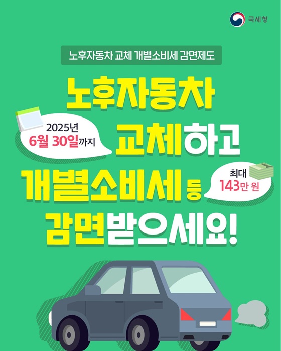 노후자동차 교체 개별소비세 감면제도