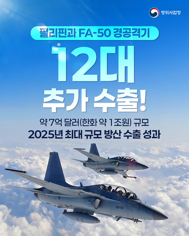 필리핀과 FA-50 경공격기 12대 추가 수출! 하단내용 참조