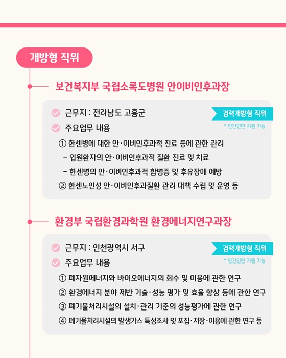 개방형 직위 공개모집에 지금 지원해 보세요!