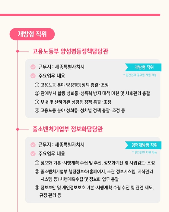 개방형 직위 공개모집에 지금 지원해 보세요!