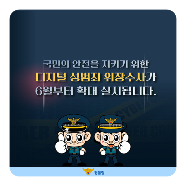 성인 대상 디지털 성범죄 위장수사 실시
