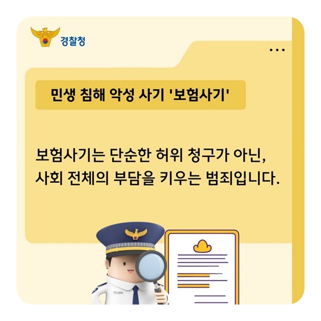 민생 침해 보험사기 특별단속 실시