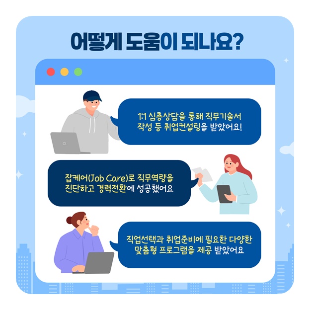 진로·취업고민 해결사! 구직자 도약보장 패키지
