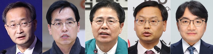 대통령실은 20일 이재명 대통령이 추가로 차관급 인사를 단행했다고 밝혔다. 왼쪽부터 김남중 통일부 차관, 김민재 행정안전부 차관, 강형석 농림축산식품부 차관, 김성범 해양수산부 차관, 김광용 행정안전부 재난안전본부장. 2025.6.20(저작권자(c) 연합뉴스, 무단 전재-재배포 금지)