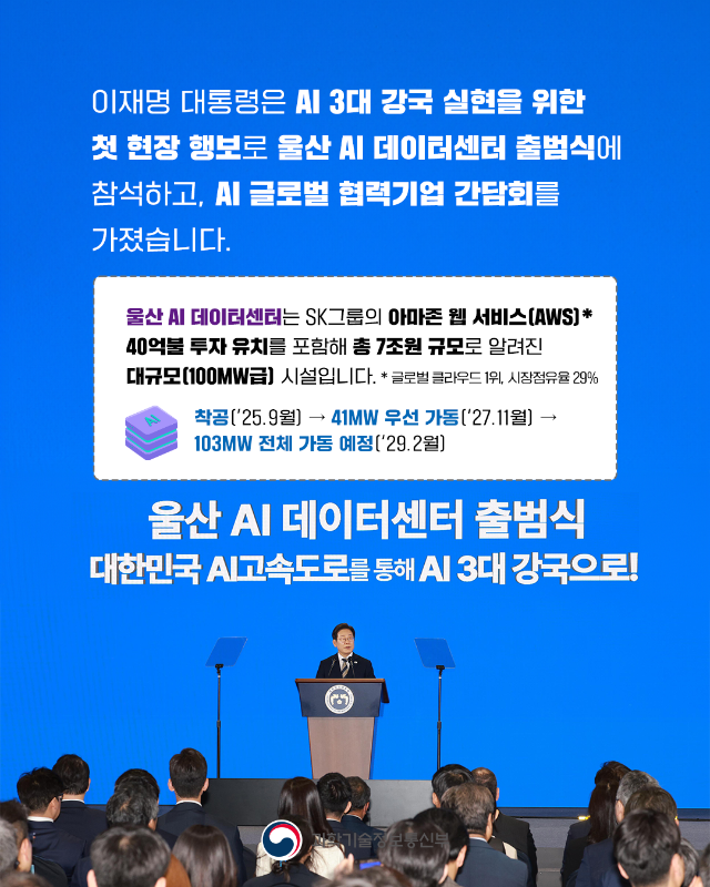 대한민국 AI고속도로를 통해 AI 3대 강국 도약!