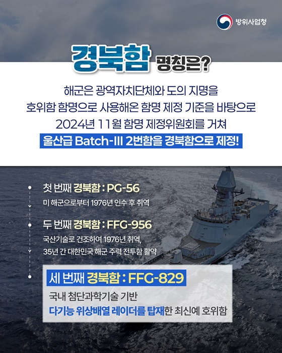 울산급 Batch-Ⅲ 2번함 경북함 진수