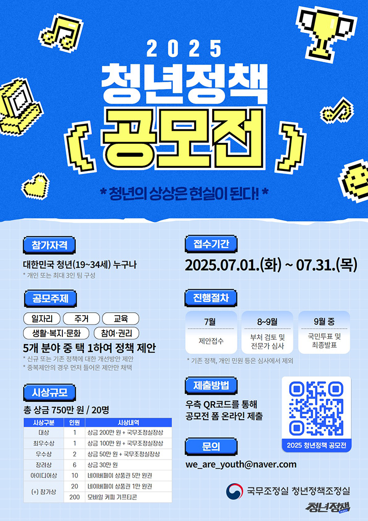 '2025 청년정책 공모전' 포스터(이미지=국조실 제공)