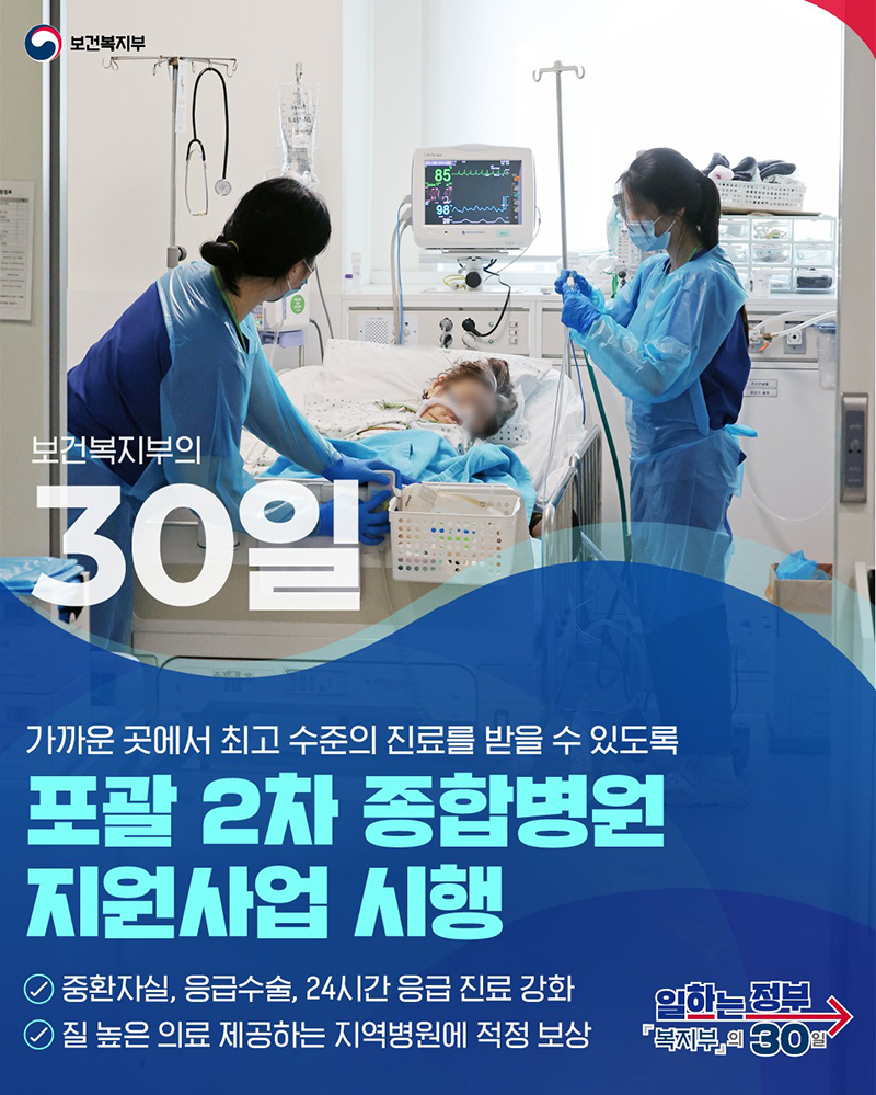 포괄 2차 종합병원 지원사업 시행 하단내용 참조