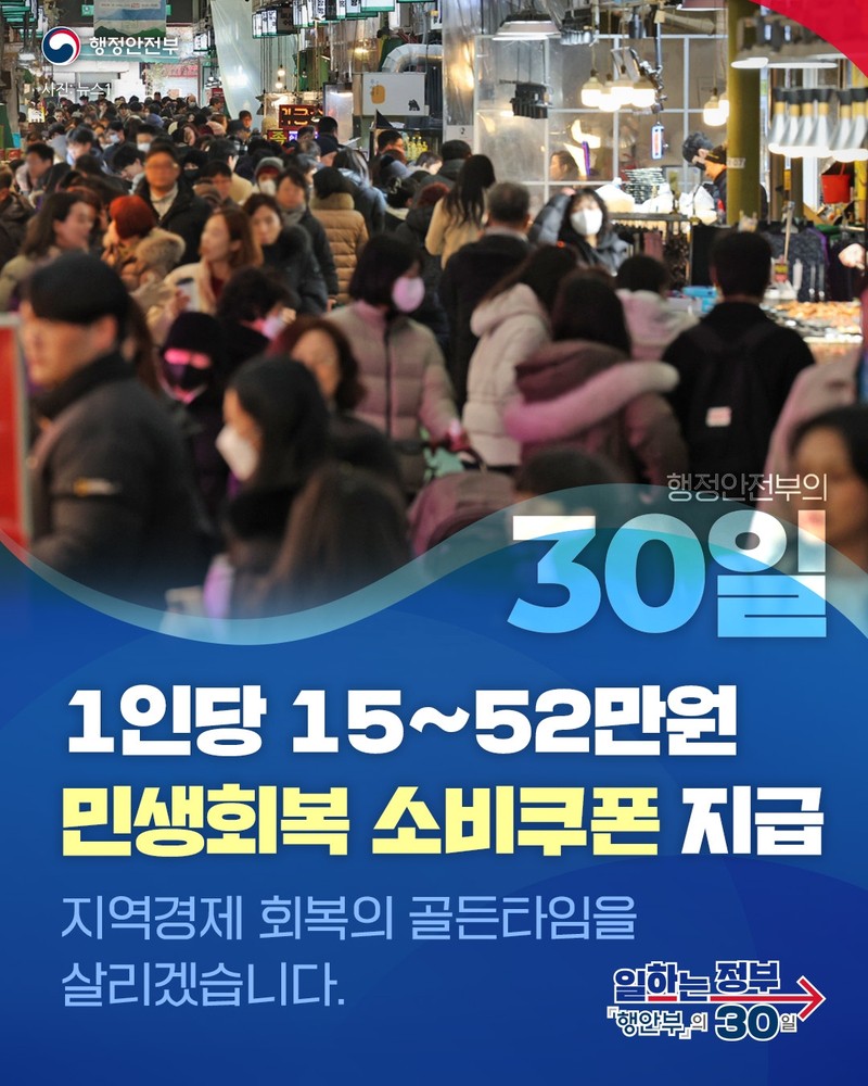 1인당 15~52만 원 민생회복 소비쿠폰 지급 하단내용 참조