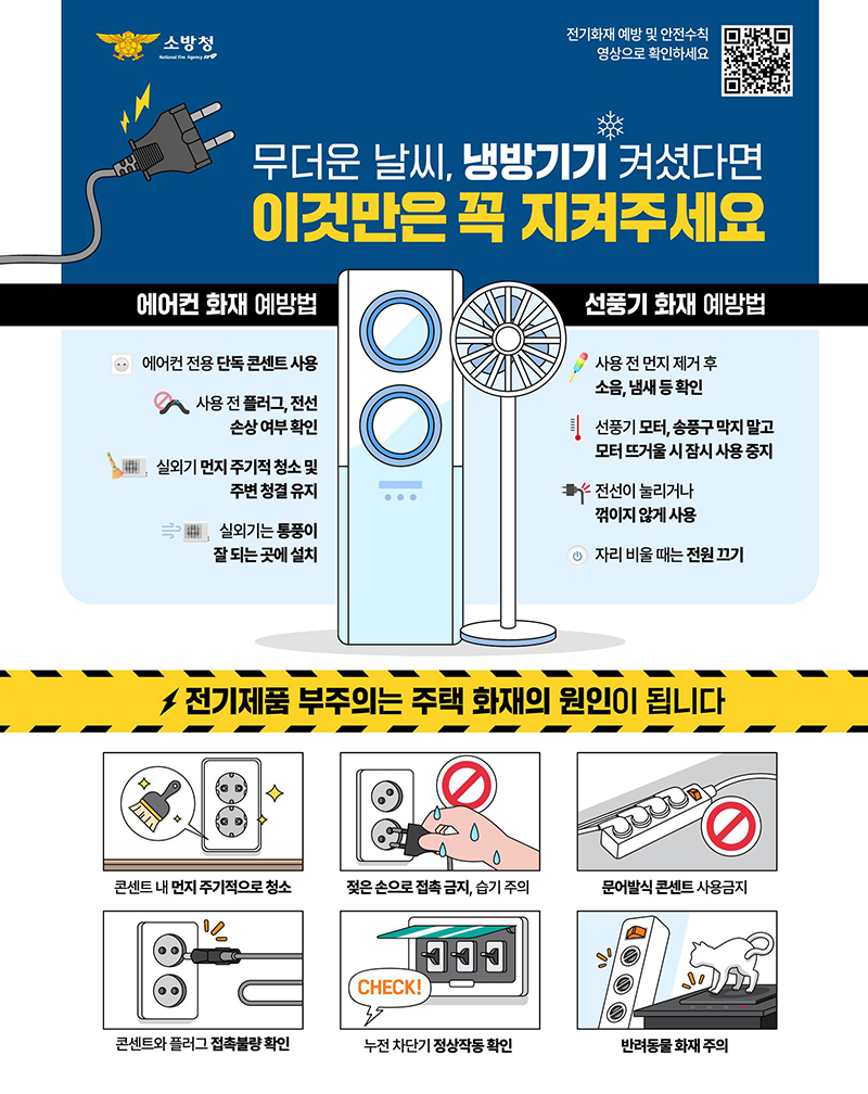 무더운 날씨, 냉방기기 켜셨다면 이것만은 꼭 지켜주세요 하단내용 참조