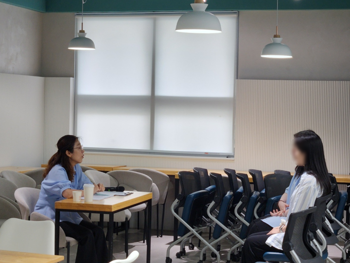 청년도전지원사업 '실전 면접' 프로그램이 진행 중이다. (출처=김윤희)