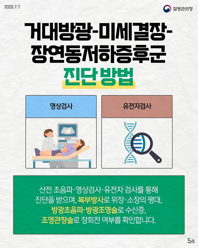선천성 유전자 돌연변이 희귀질환 거대방광-미세결장-장연동저하증후군