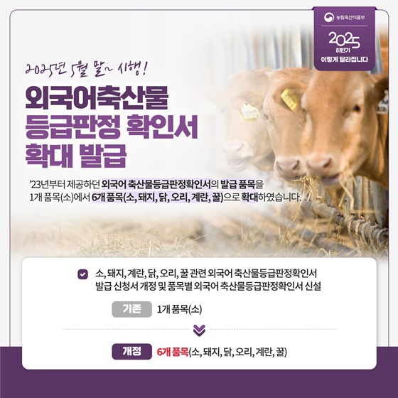 농식품분야 2025년 하반기 이렇게 달라집니다