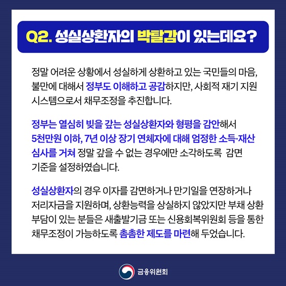 장기연체채권 소각 프로그램 Q&A