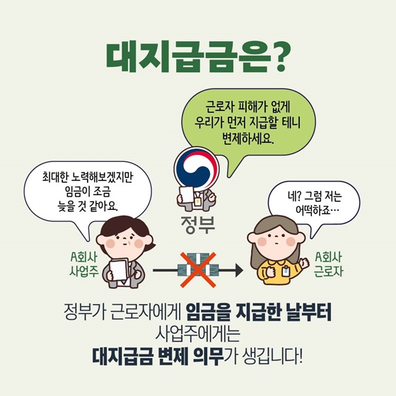 국가가 대신 지급한 임금 자진납부하세요