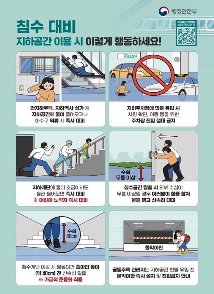 지하공간 침수대비 행동요령