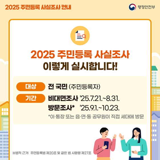 2025 주민등록 사실조사 안내