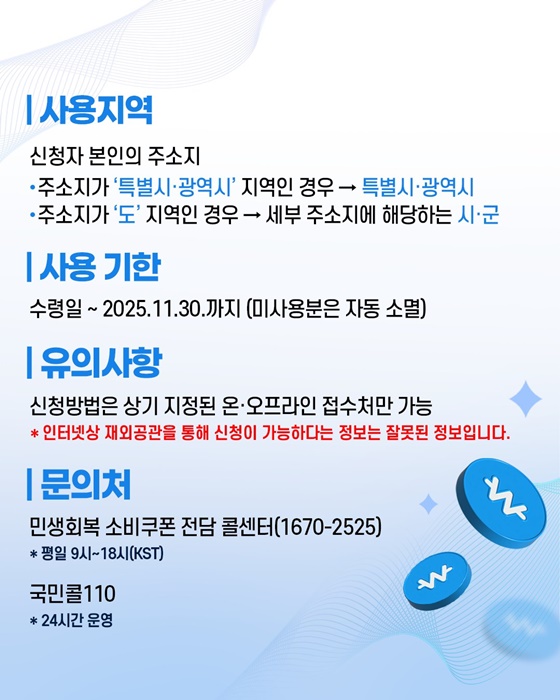 재외국민·외국국적동포, 민생회복 소비쿠폰 안내
