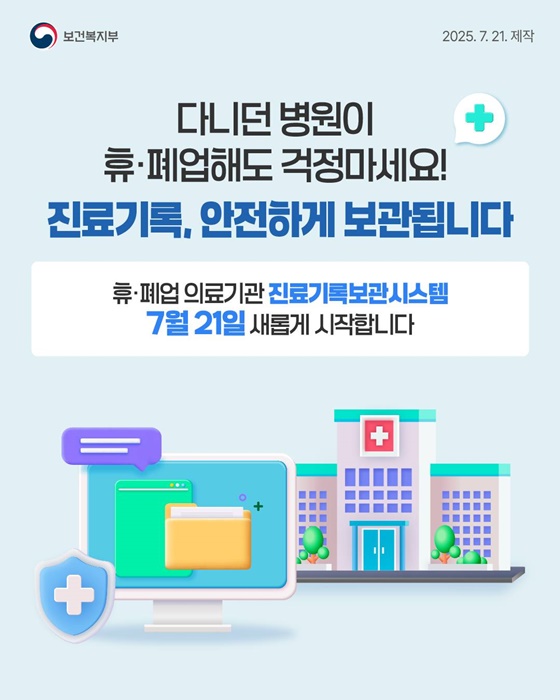 휴·폐업 의료기관 진료기록 안전하게 보관