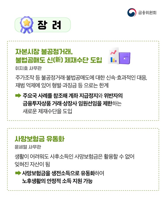 국민들이 체감할 수 있는 민생금융정책 선정