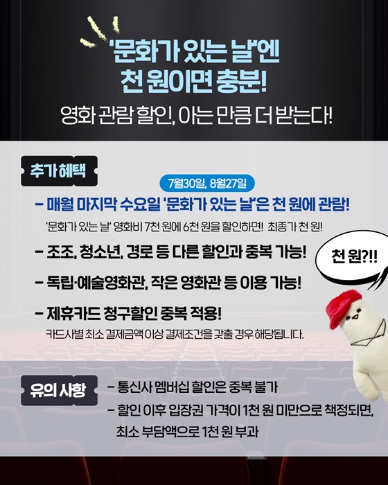 6000원 할인받고 시원한 영화관으로 피서 가는 방법