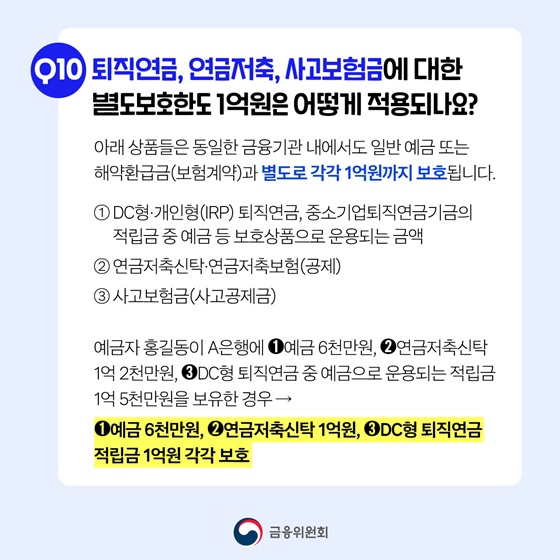 9월 1일부터 1억 원까지 예금 보호
