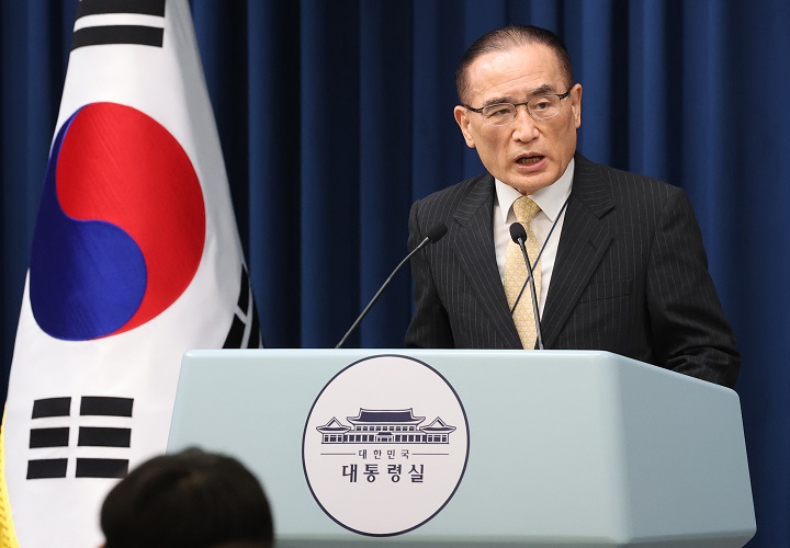 위성락 국가안보실장이 용산 대통령실에서 브리핑하고 있다. 2025.7.9(저작권자(c) 연합뉴스, 무단 전재-재배포 금지)