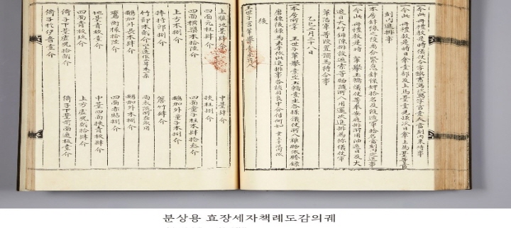 분상용 효장세자책례도감의궤 소개 사진. (출처: 국립중앙박물관 온라인 전시관 누리집 화면 캡처)