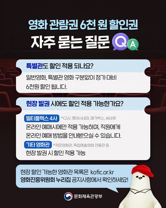 영화관람권 6천 원 할인권 자주 묻는 질문 Q&A