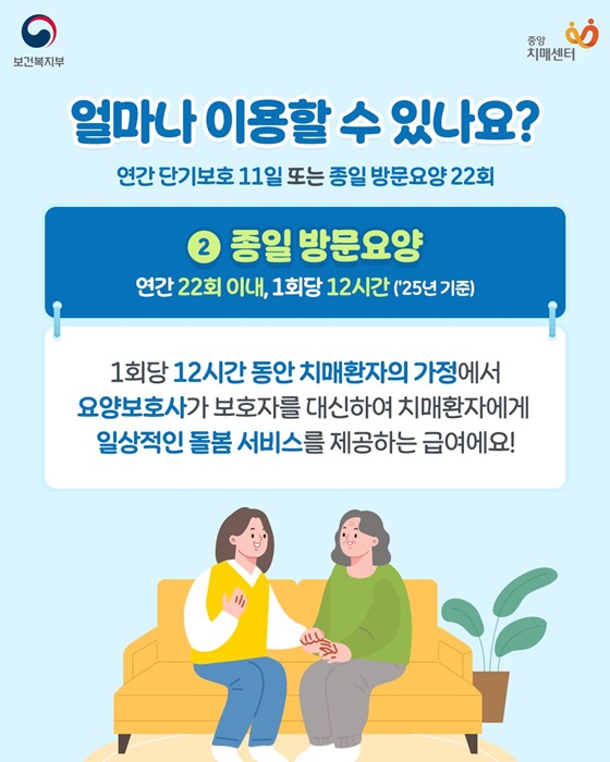 치매환자 가족에게 휴식을 장기요양 가족휴가제