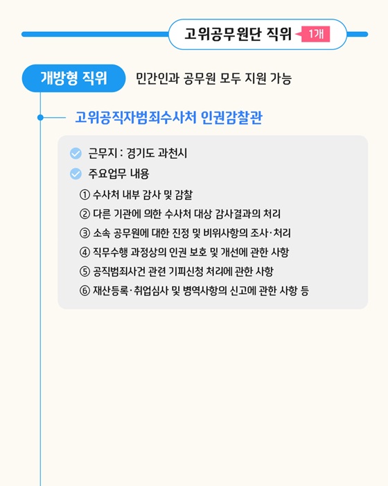 개방형 직위 공개모집 지금 지원해 보세요!