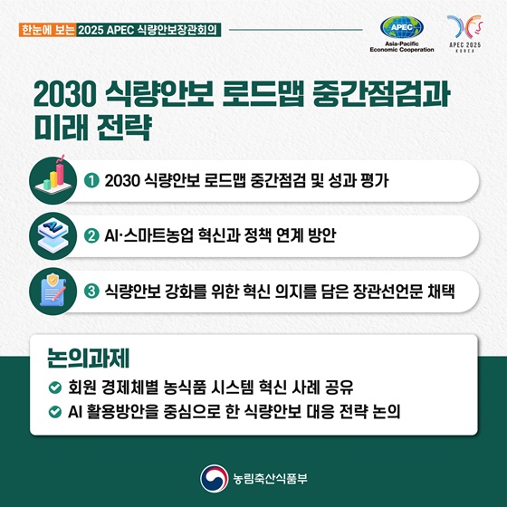 한 눈에 보는 2025년 APEC 식량안보장관회의