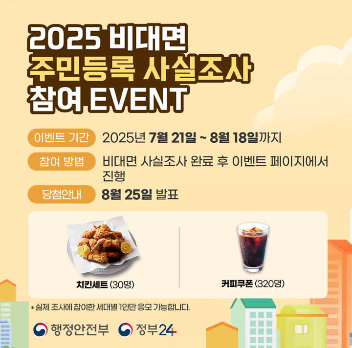 2025 비대면 주민등록 사실조사 참여 이벤트. (출처 = 행정안전부)
