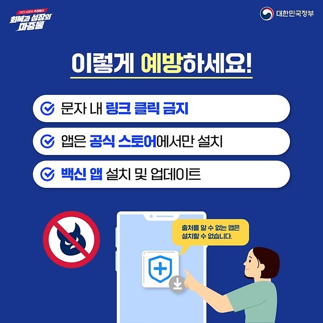 민생회복 소비쿠폰 스미싱 주의!
