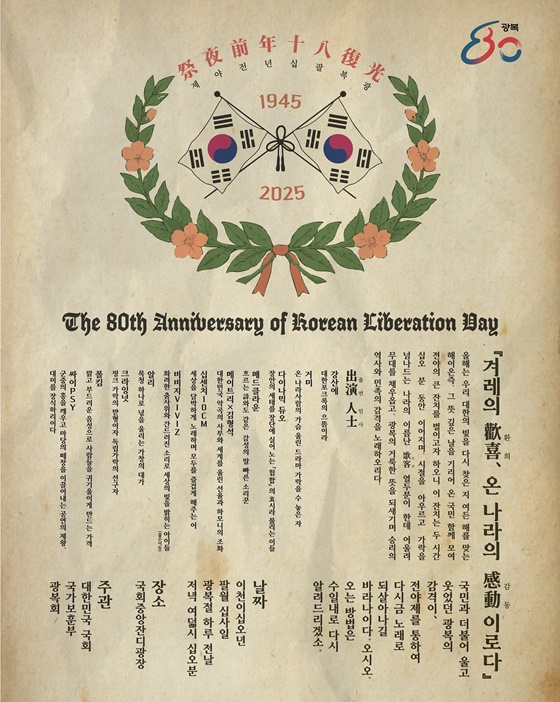 광복80년 전야제가 국회의사당에서 열립니다