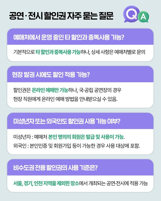 공연 1만 원·전시 3000원 할인, 선착순 배포!